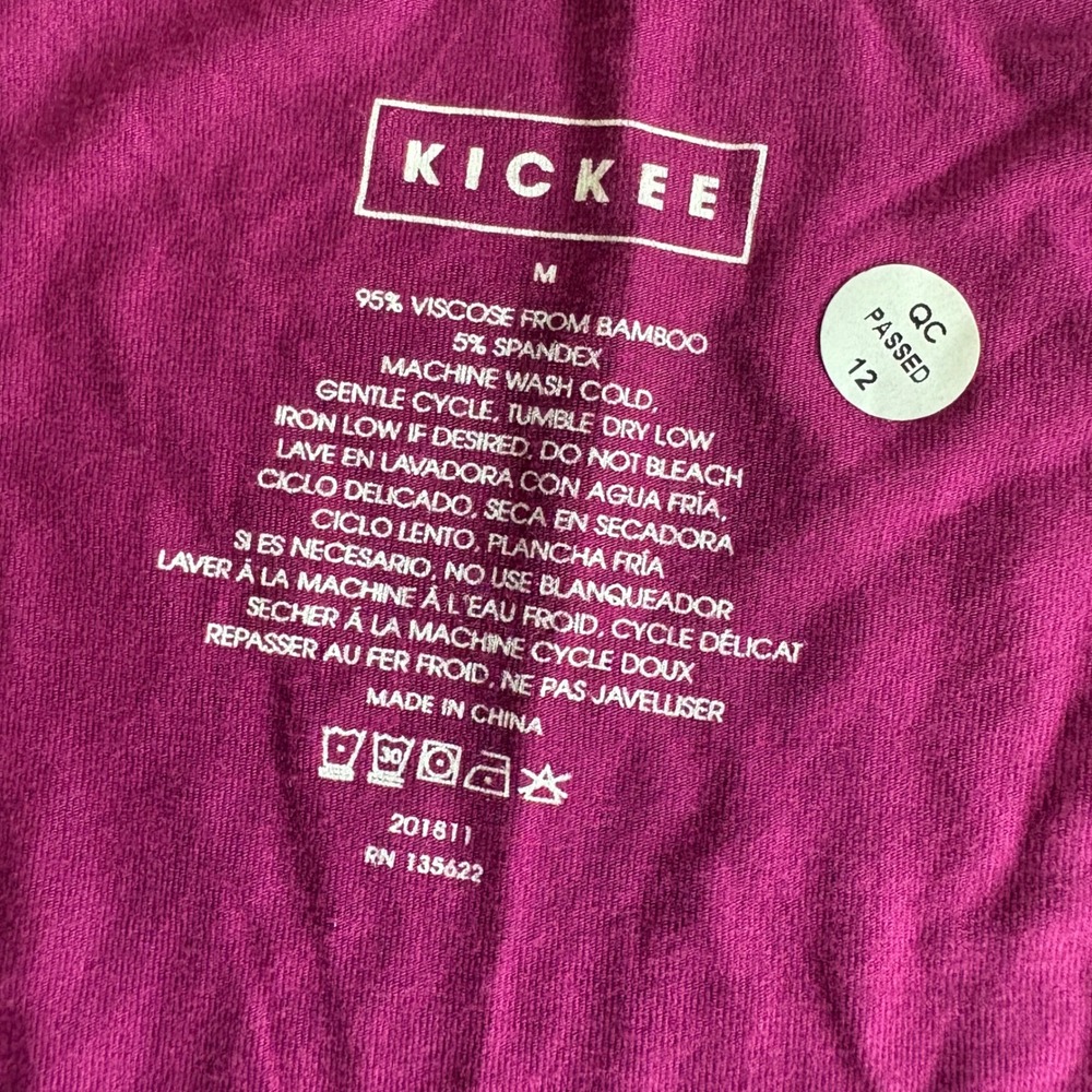 Kickee Pants Womens M Bamboo Solid Long Sleeve Scoop Neck Tee Melody Purple NWT - Picture 5 of 5